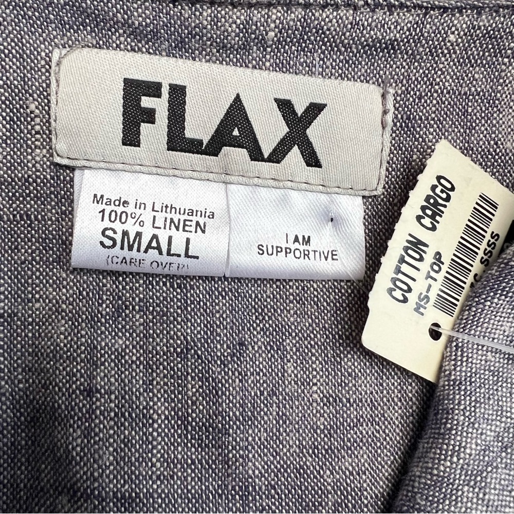 FLAX Collared Linen Button Down Small - Picture 6 of 6